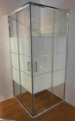 현대 욕실용 크롬 알루미늄 프레임으로 된 백 블록 유리 사각형 샤워 장